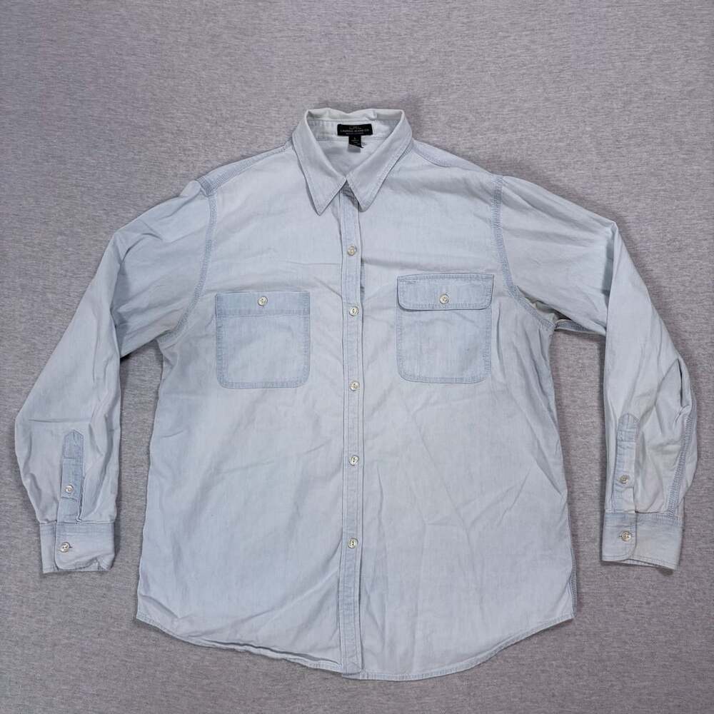 Lauren Jeans Co. Ralph Lauren Light Wash Denim Chambray Long Sleeve Button Down